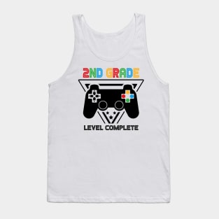 2nd Grade Level Complete Graduation Gamer Boys Kids Tank Top